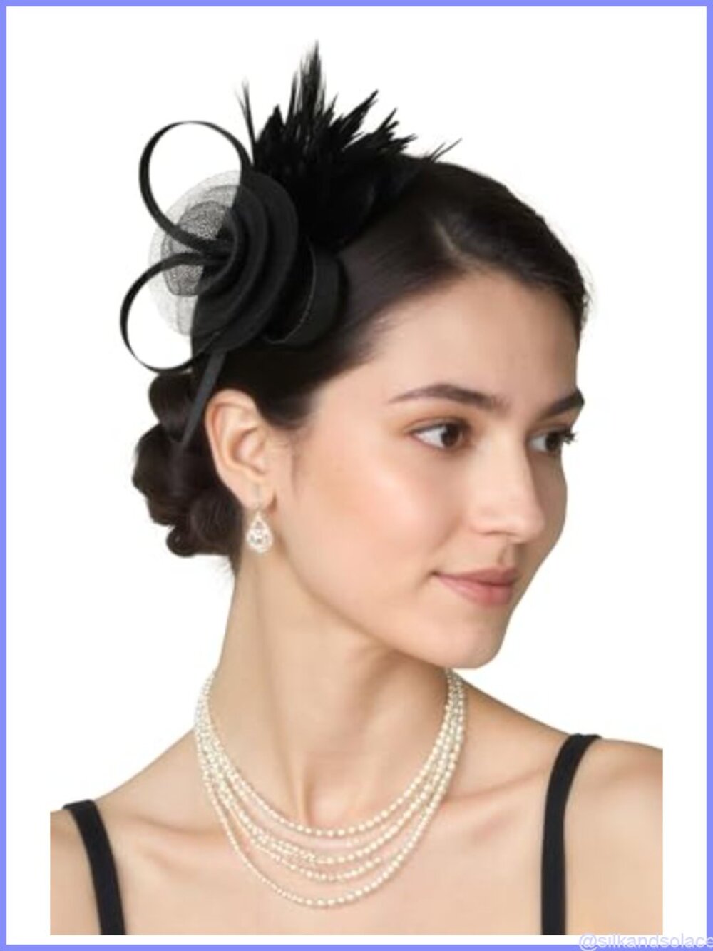 Tulle Mesh Feather Fascinator Headband One Size Formal Hair Accessory